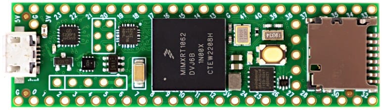 Pic of a Teensy 4.1 microcontroller
